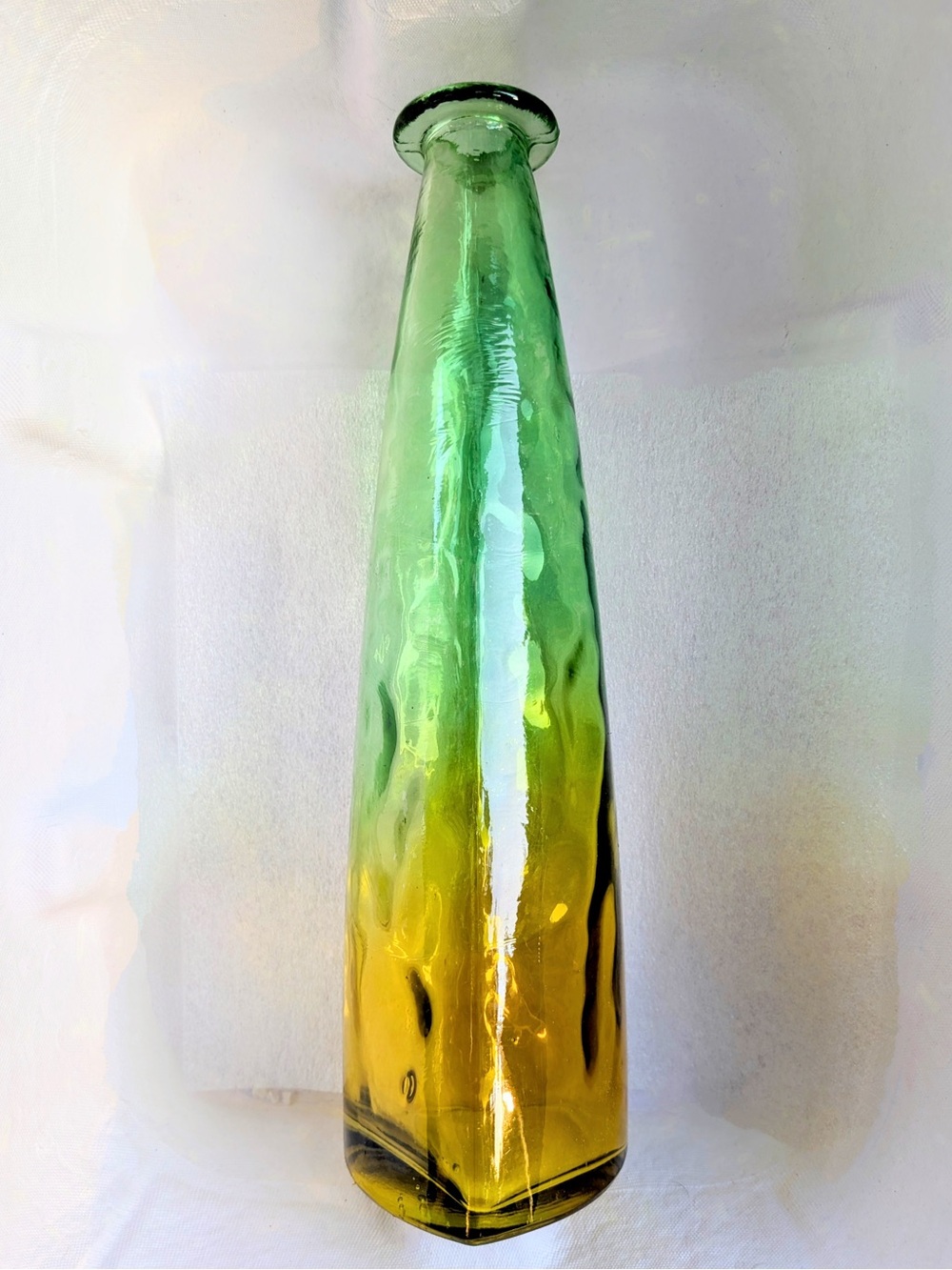 Empoli large Green and Amber Gradient Decorative Glass Vase